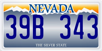 NV license plate 39B343