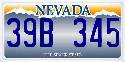 NV license plate 39B345