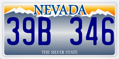NV license plate 39B346