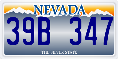NV license plate 39B347