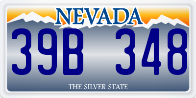 NV license plate 39B348