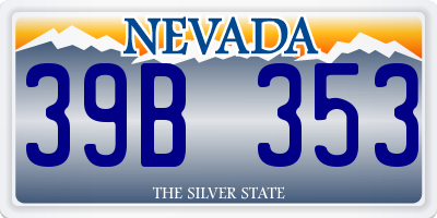 NV license plate 39B353