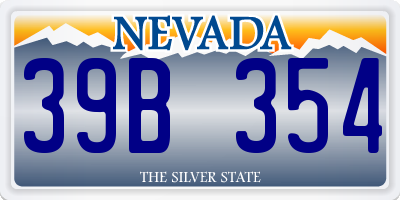 NV license plate 39B354