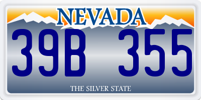 NV license plate 39B355