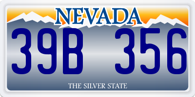 NV license plate 39B356