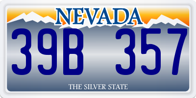 NV license plate 39B357