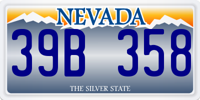 NV license plate 39B358