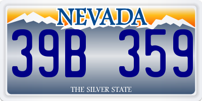 NV license plate 39B359
