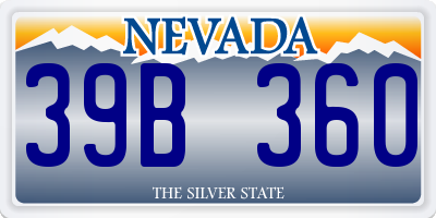 NV license plate 39B360