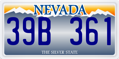 NV license plate 39B361