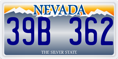 NV license plate 39B362