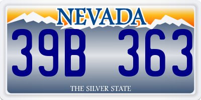 NV license plate 39B363