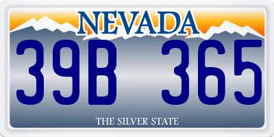 NV license plate 39B365