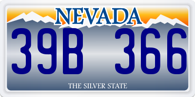 NV license plate 39B366