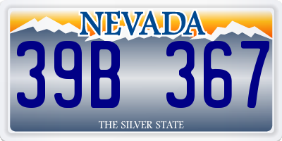 NV license plate 39B367
