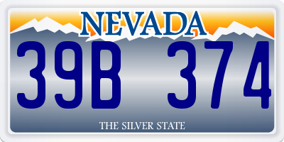NV license plate 39B374