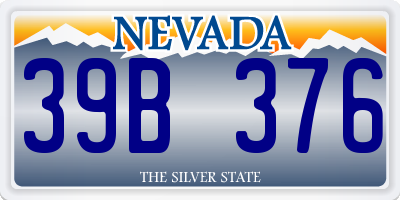 NV license plate 39B376