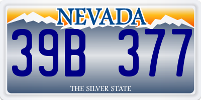 NV license plate 39B377