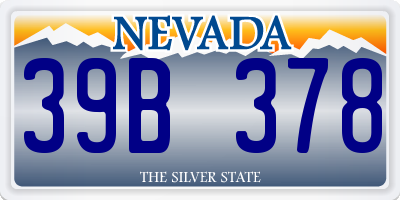 NV license plate 39B378