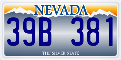NV license plate 39B381