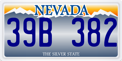 NV license plate 39B382