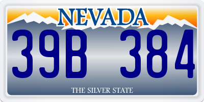 NV license plate 39B384