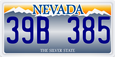 NV license plate 39B385