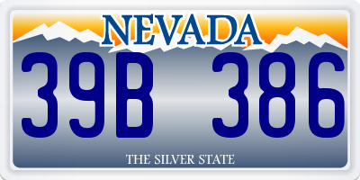NV license plate 39B386