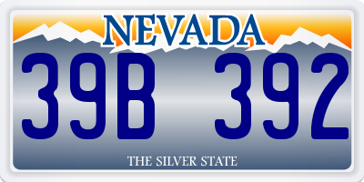 NV license plate 39B392