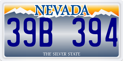 NV license plate 39B394