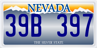 NV license plate 39B397