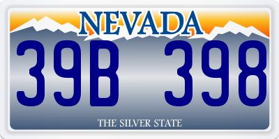 NV license plate 39B398