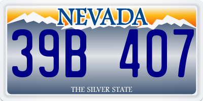 NV license plate 39B407