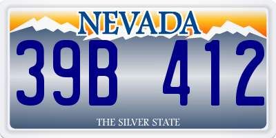NV license plate 39B412