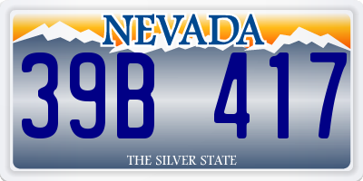 NV license plate 39B417