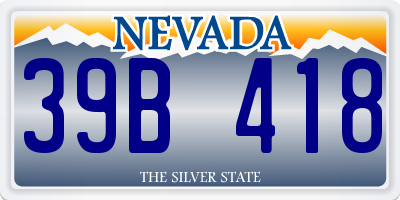 NV license plate 39B418