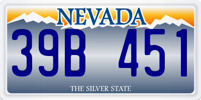 NV license plate 39B451