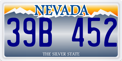 NV license plate 39B452