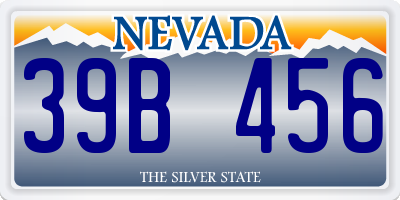 NV license plate 39B456