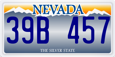 NV license plate 39B457