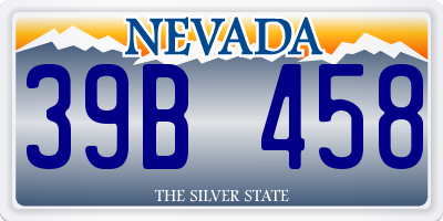 NV license plate 39B458