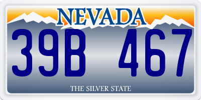 NV license plate 39B467