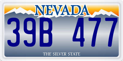 NV license plate 39B477