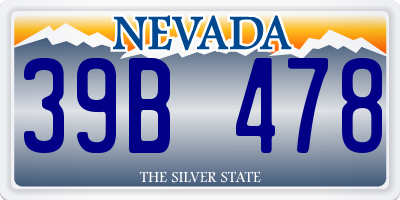 NV license plate 39B478