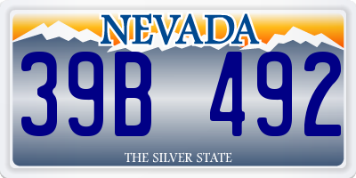 NV license plate 39B492
