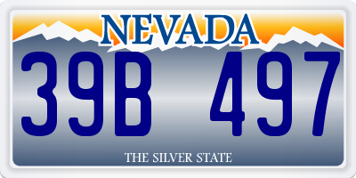 NV license plate 39B497