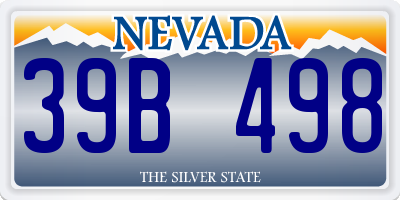 NV license plate 39B498