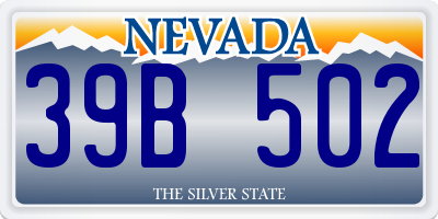 NV license plate 39B502