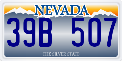 NV license plate 39B507