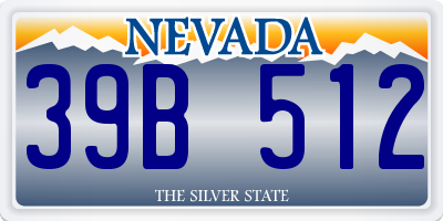 NV license plate 39B512